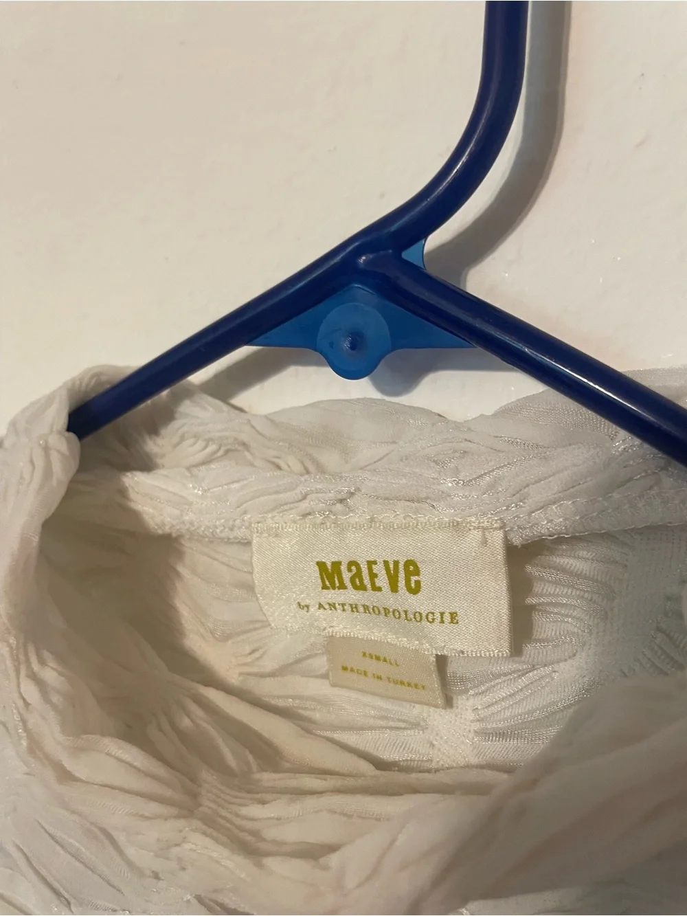 Maeve by Anthropologie White Textured Mock Neck Top